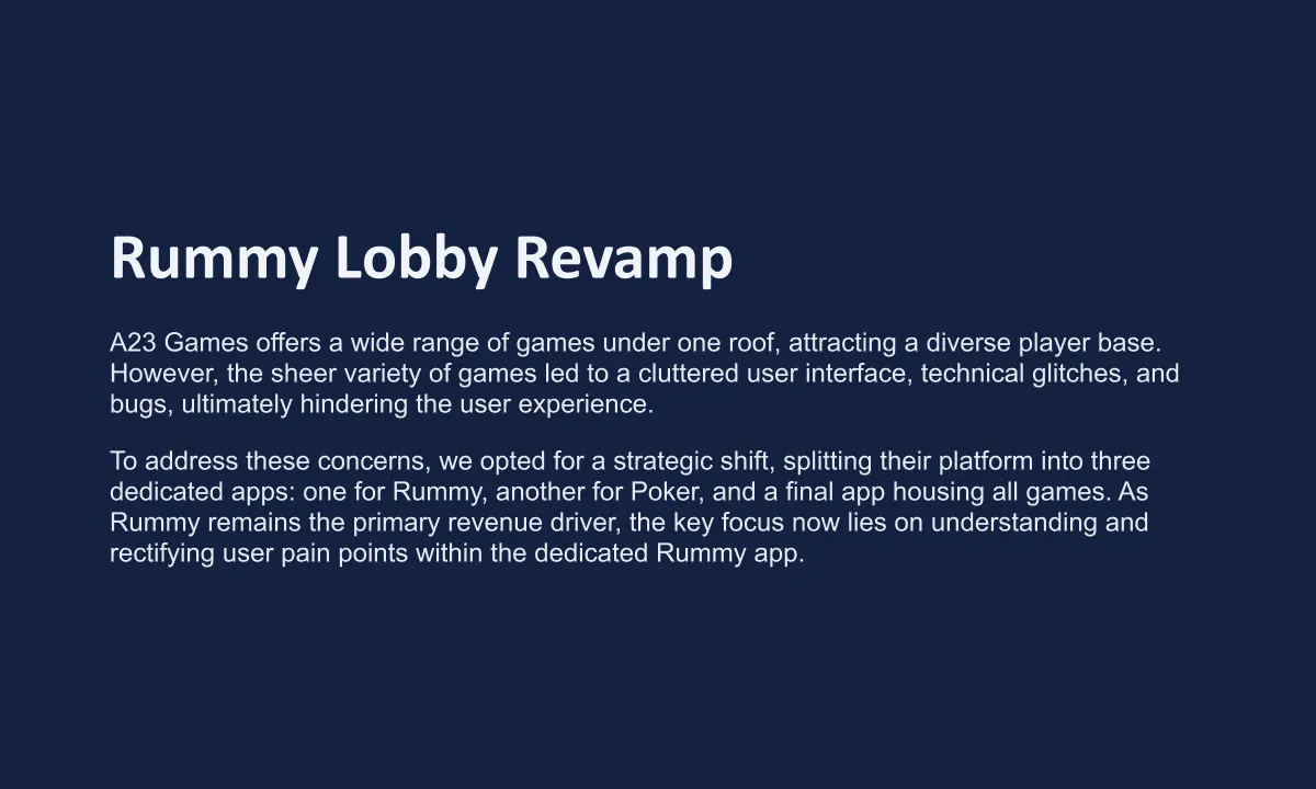 A23 Rummy Lobby Redesign Hero